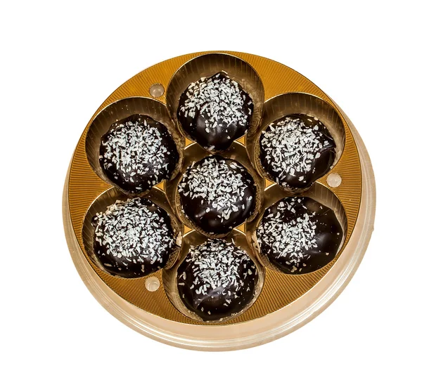 Chocolates with coconut — Stock Photo, Image