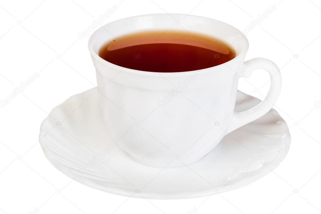 Teacup on white background