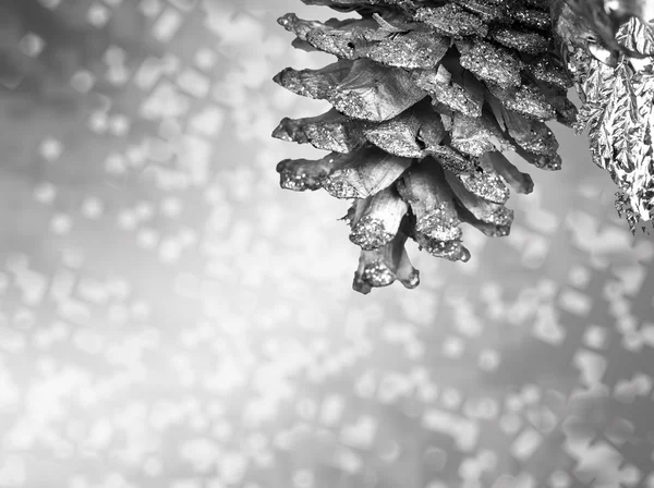 Fond de Noël avec bouton en argent — Photo