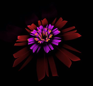 Abstract fractal fantasy flower computer-generated image. Beautiful abstract background for wallpaper, album, poster, booklet. Fractal digital artwork for creative graphic design.