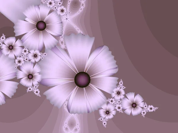 Illustration Fractale Violette Fond Avec Fleur Élément Créatif Pour Design — Photo