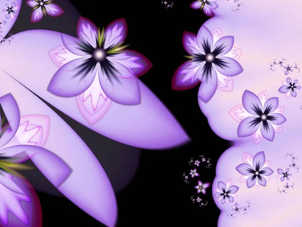 Fioletowy Fraktalna Ilustracja Tło Kwiatem Element Kreatywny Projektowania Fraktalny Kwiat — Zdjęcie stockowe