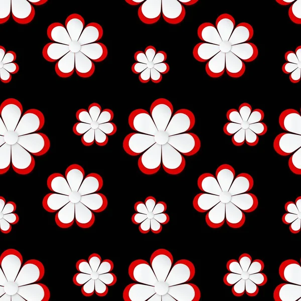 Floral Nahtlosen Hintergrund Rot Schwarze Textur Mit Abstrakten Floralen Mustern — Stockfoto