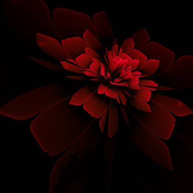 Koyu fraktal çiçek, yaratıcı grafik tasarımı için dijital sanat çalışması