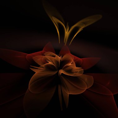 Koyu fraktal çiçek, yaratıcı grafik tasarımı için dijital sanat çalışması