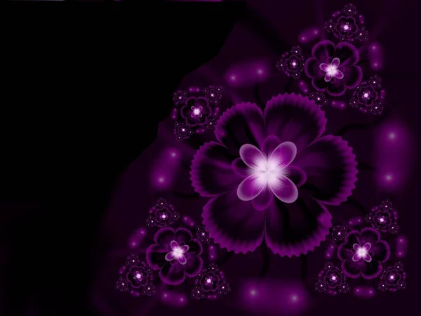 Fioletowy Fraktalna Ilustracja Tło Kwiatem Element Kreatywny Projektowania Fraktalny Kwiat — Zdjęcie stockowe