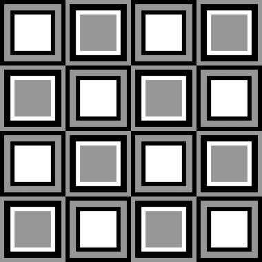 Düzenli kare şekilli modern tek renkli geometrik arkaplan. Siyah ve beyaz dokusuyla kusursuz bir arkaplan.