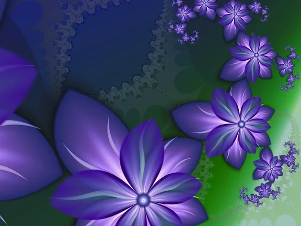 Purple Fractal Illustration Background Flower Creative Element Design Fractal Flower — Stock Photo, Image