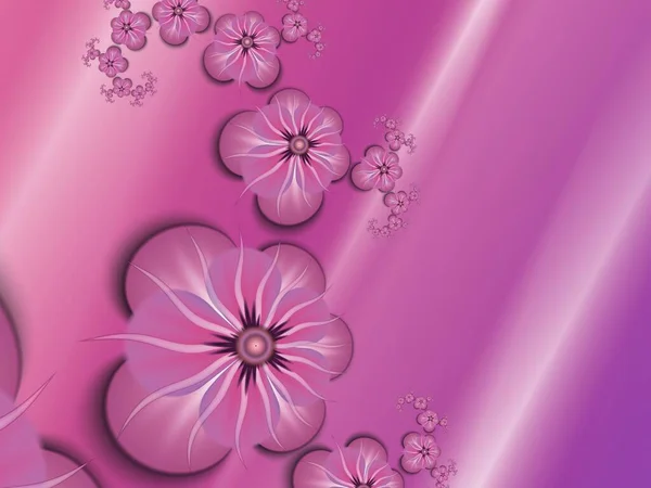 Lila Fraktal Illustration Bakgrund Med Blomma Kreativt Element För Design — Stockfoto