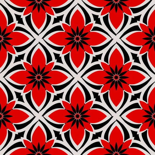 Nahtloser Hintergrund Mit Roter Farbe Mit Einem Regelmäßigen Abstrakten Muster — Stockfoto