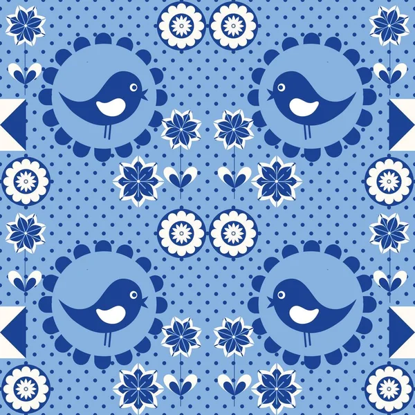 Cartoon seamless background in blue and white for kids. Seamless texture tile with vintage motives