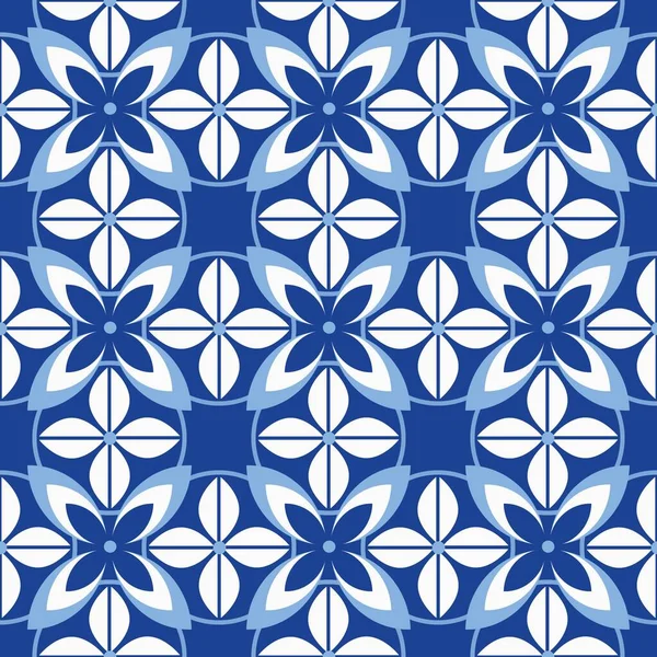 Blue White Seamless Background Flowers — Stock Photo, Image