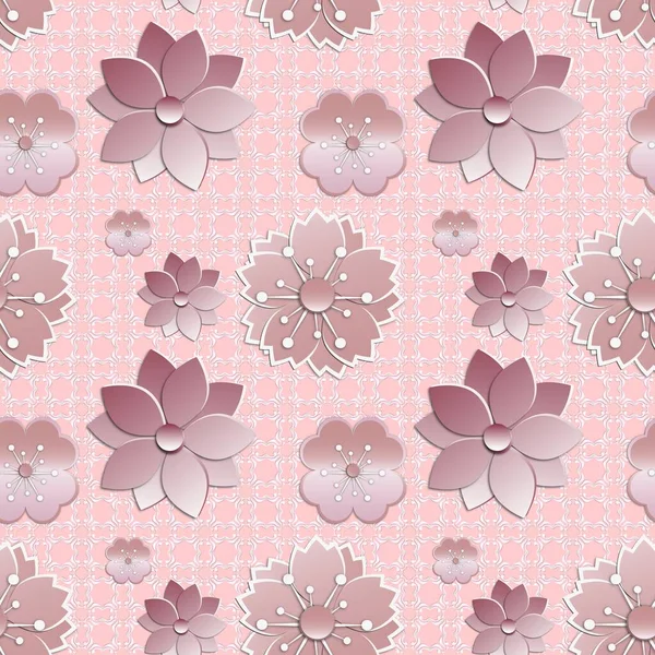 Floral Nahtlosen Hintergrund Mehrfarbige Textur Mit Abstrakten Blumenmustern Wiederholtes Design — Stockfoto