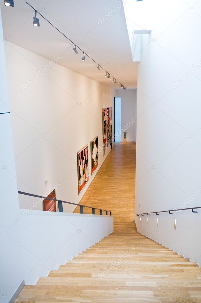 Modern white interior staircase