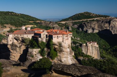 Meteora manastırları, Yunanistan, akşam ışığı