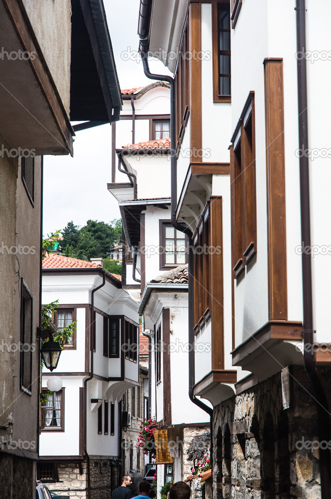 Narrow streets of Ohrid town, Macedonia