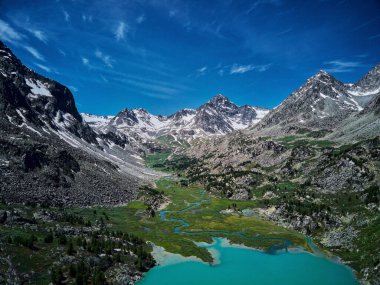 dağ gölü, Rusya Batı Sibirya, Altay Dağları, katun ridge.