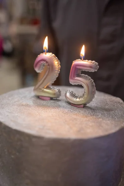 Cake with a number twenty-five on top.Birthday, anniversary. — Stock Fotó