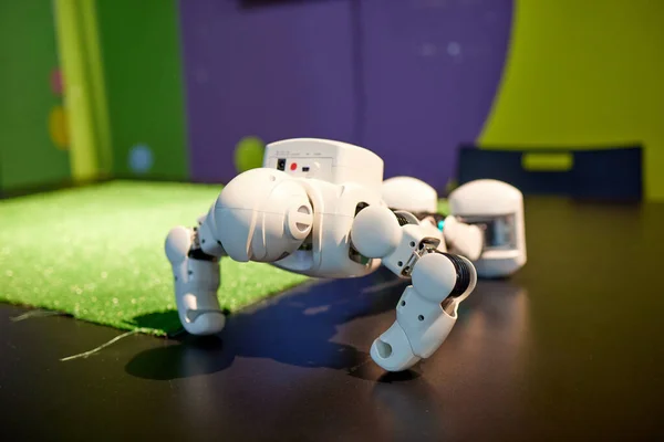 Robot, kendi kendini programlayabilen insansı robot. Uzaktan kumandalı. yakın plan — Stok fotoğraf