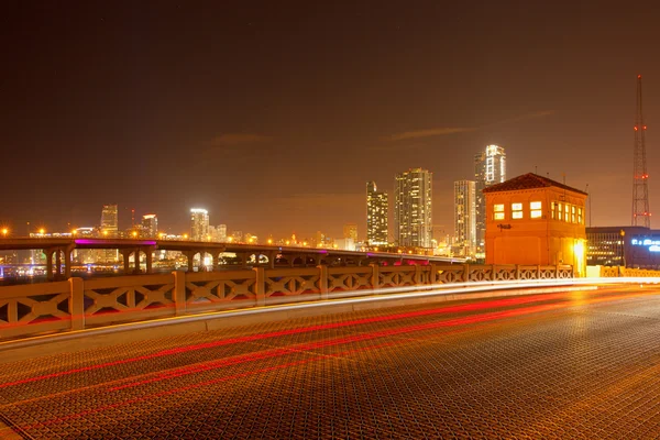 City of Miami Florida colorful sunset panorama of downtown — Stock Photo, Image