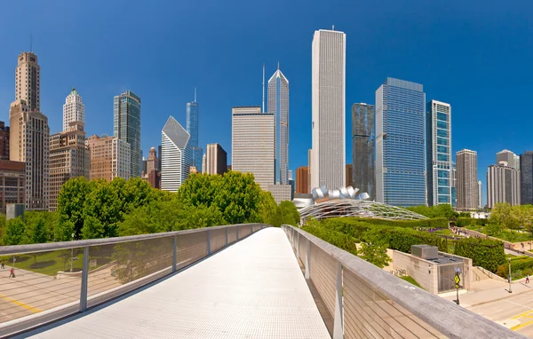 Cidade de Chicago EUA edifícios do centro da cidade em um dia de verão — Fotografia de Stock