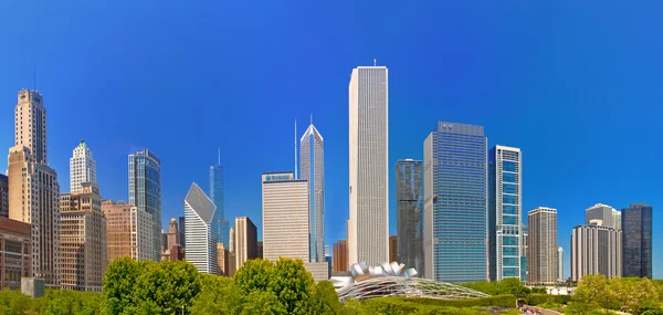 Cidade de Chicago EUA edifícios do centro da cidade em um dia de verão — Fotografia de Stock