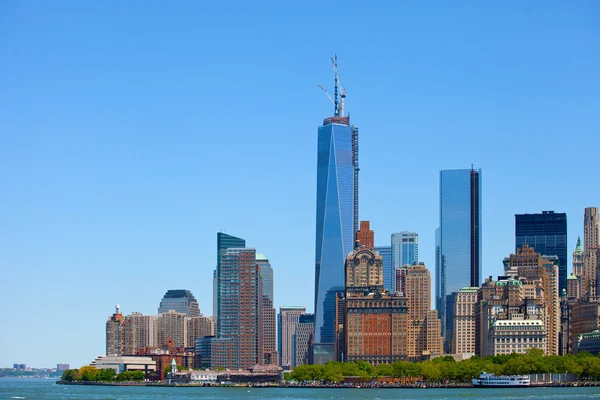 纽约城市，美国，天际线全景的曼哈顿大厦 — 图库照片