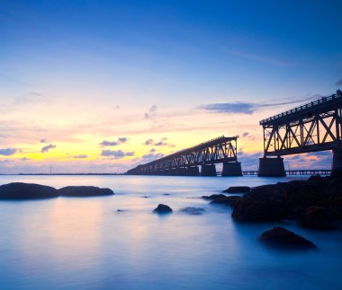 bahia honda, güzel bir tropik günbatımı renkli peyzaj park, key west, florida