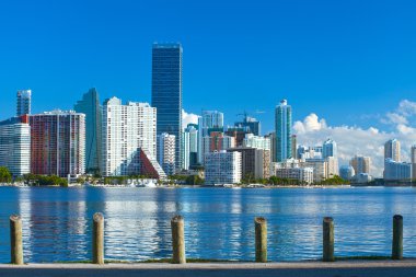 Şehir miami florida, şehir merkezindeki binaların yaz panoraması