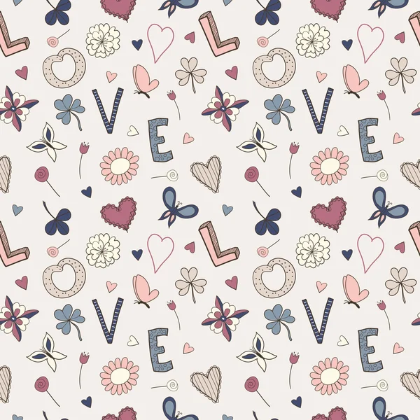 "Love" pattern — Stock Vector