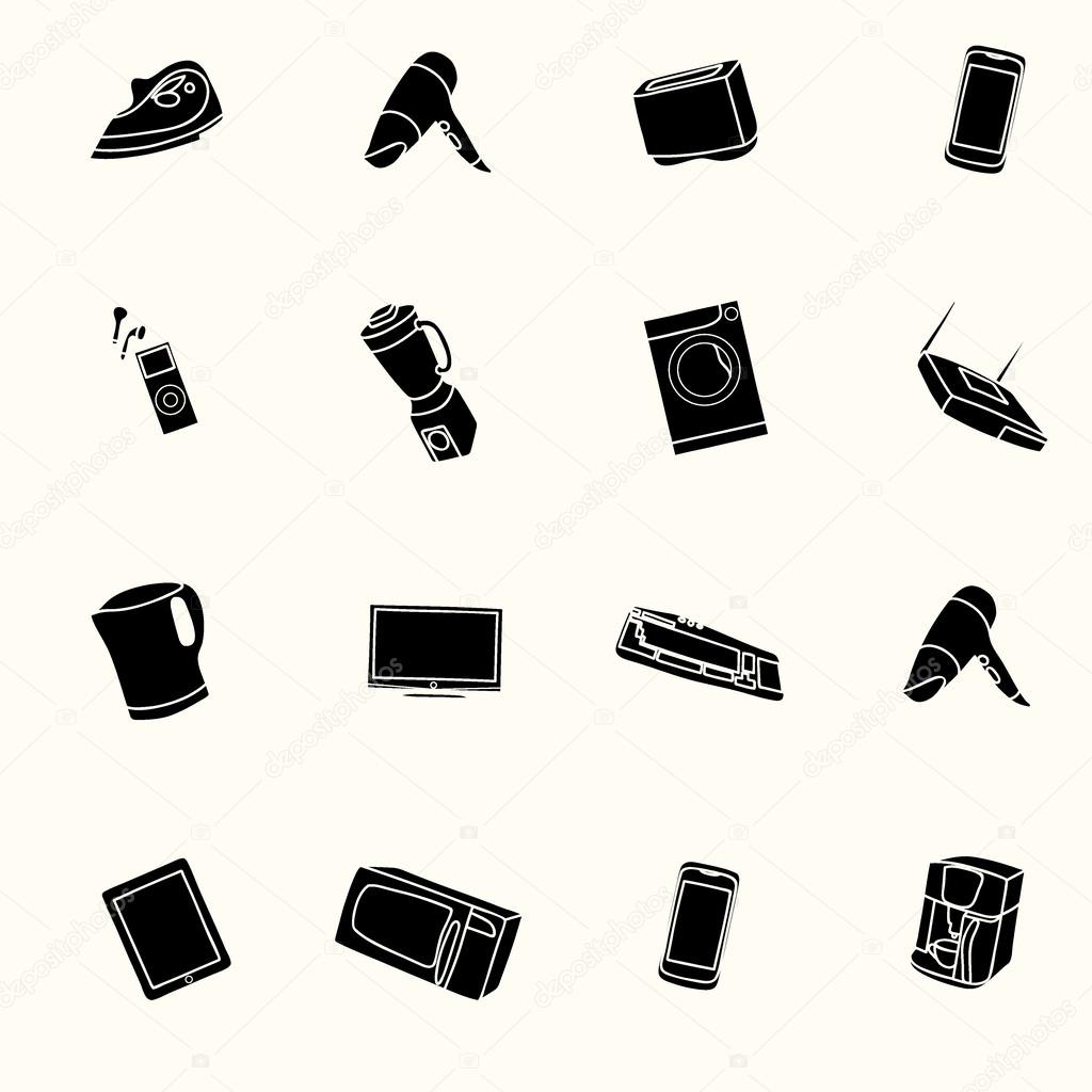 Pattern with images of home appliances