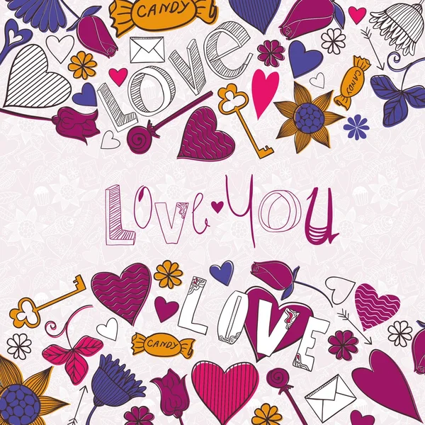 Love You frame — Stock Vector