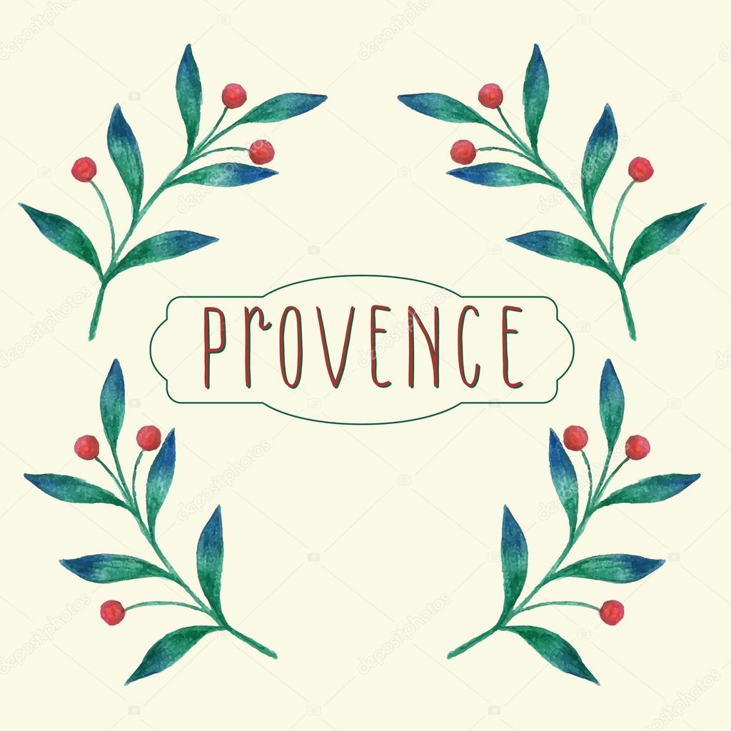 Watercolor floral background with provence theme