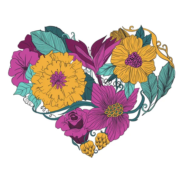 Vector corazón de flor — Archivo Imágenes Vectoriales