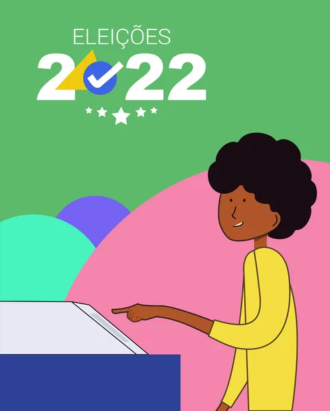 Elections 2022 Woman Voting — vektorikuva