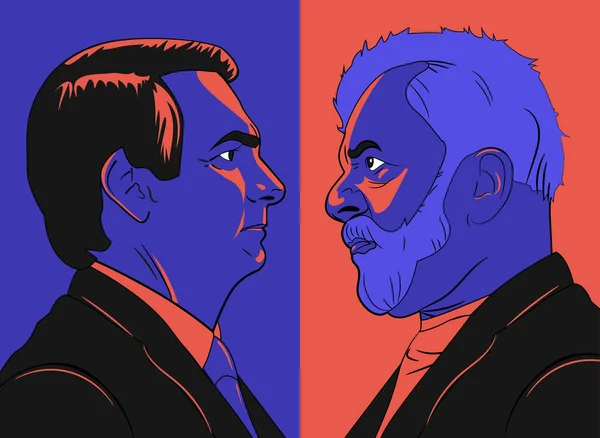 BRASILIA, BRAZIL - Ekim 2022 Jair Bolsonaro ve Luiz Inacio Lula da Silva