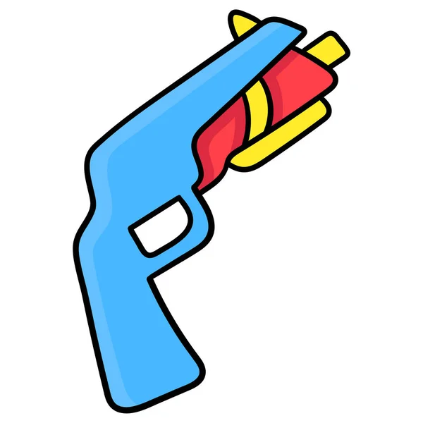 Juguete Pistola Láser Garabato Icono Dibujo — Vector de stock