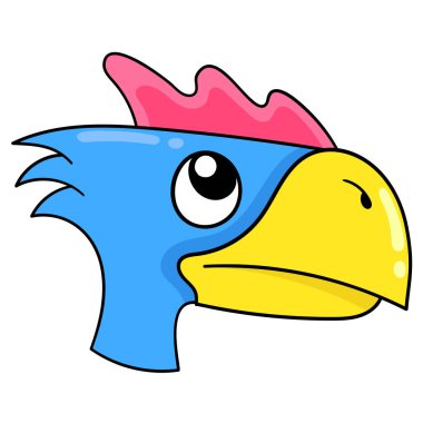 Büyük gagalı kuş, karalama simgesi çizimi