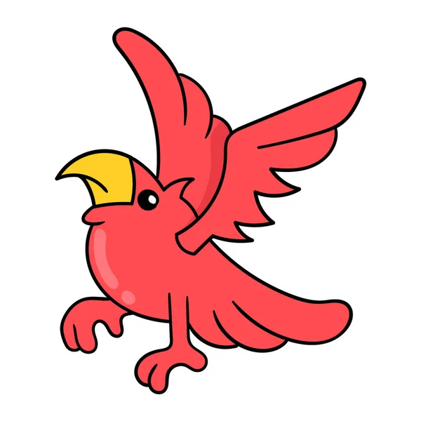 Oiseau Rouge Volant Dans Ciel Illustration Vectorielle Art Image Icône — Image vectorielle