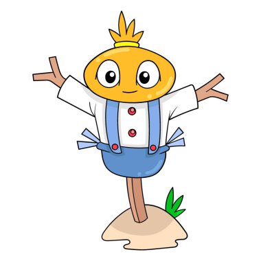 Şirin yüzlü pilav bebeği, vektör çizim sanatı. karalama simgesi resmi kawaii.