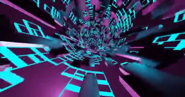 Tunnel Traveling Neon Coloring — Stock videók