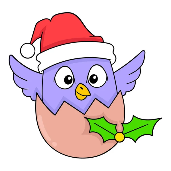 Zrození Malé Kuřátka Vánoční Oslavu Vektorové Ilustrační Umění Kreslit Obrázek — Stockový vektor