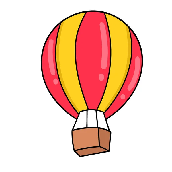 Luftballong Tecknad Emoticon Klottrikonritning Vektorillustration — Stock vektor