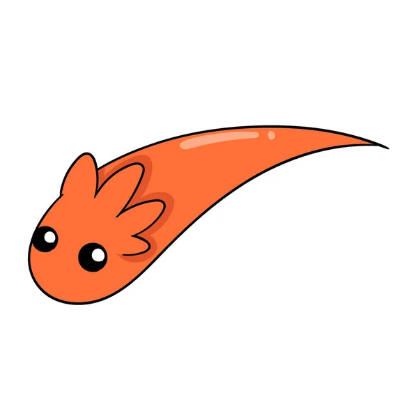 Lindo Naranja Criatura Forma Semilla Vector Ilustración Arte Doodle Icono — Vector de stock