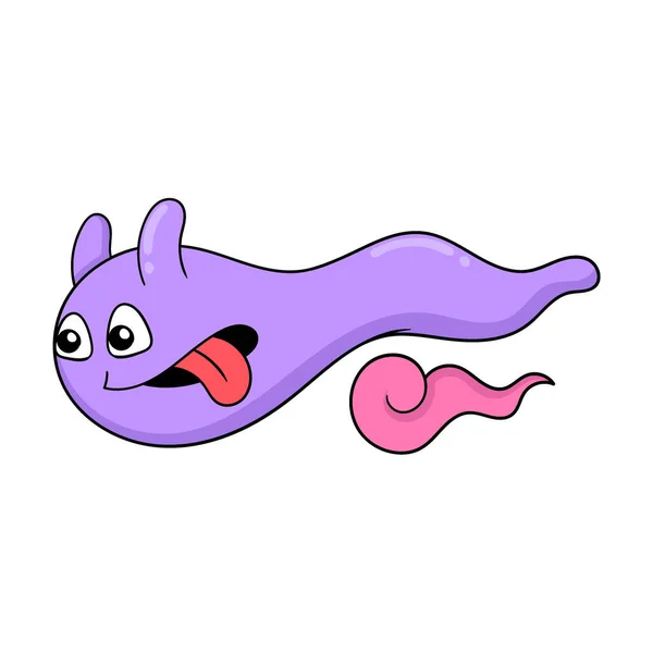 紫色怪物飞可爱的脸 矢量插图艺术 涂鸦图标图像Kawaii — 图库矢量图片