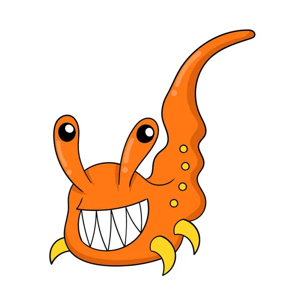 Crab Orange Shell Vector Illustration Art Doodle Icon Image Kawaii — 스톡 벡터