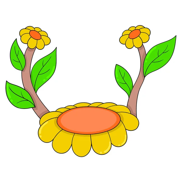 Palco Planta Com Girassóis Flor Emoticon Desenhos Animados Desenho Ícone —  Vetores de Stock