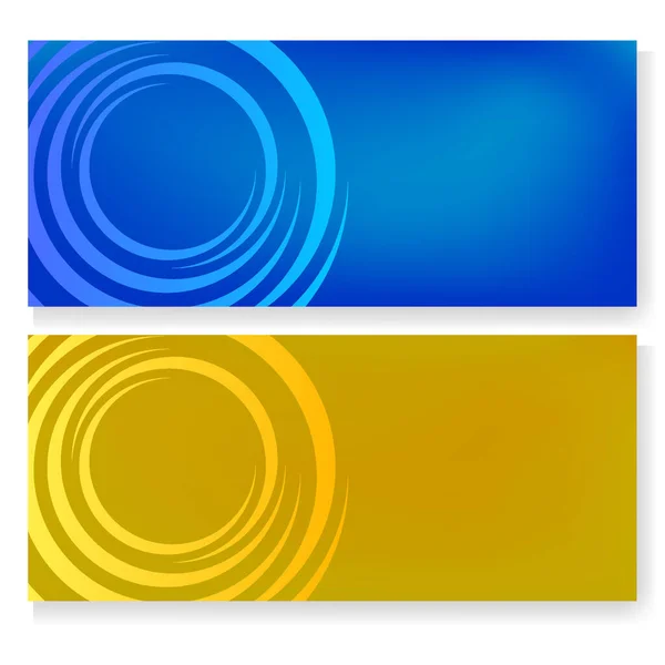 Blau Gelb Lange Banner Vorlage Vektor Illustration Hintergrund — Stockvektor