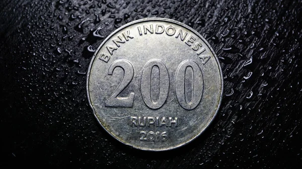 Indonesian State Coin Currency Object Photo Shot Macro Photography — Stok Foto