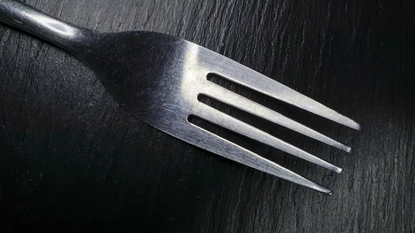 Metal çatal modern çatal, nesne fotoğrafı makro fotoğraf.